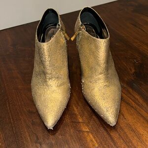 Atelier Mercadal gold bootie, sz 38.5